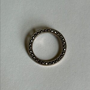 925 Sterling Silver Marcasite Circle Pendant